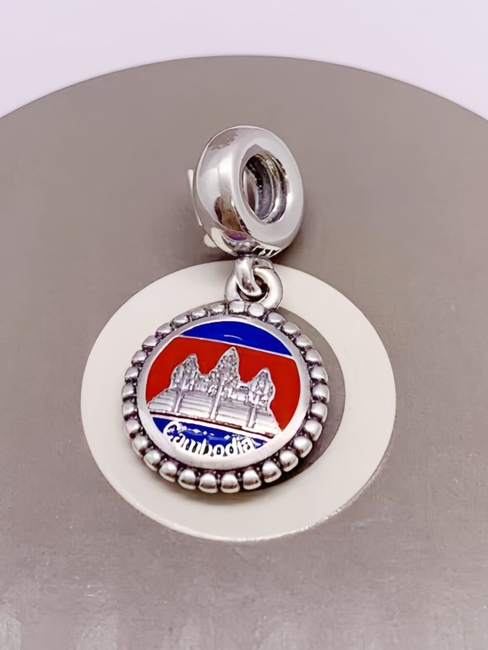 Pandora Cambodia Flag Dangle Charm S925 Sterling Silver